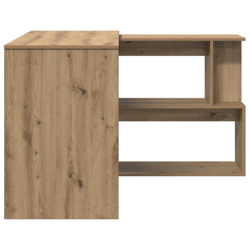 Corner desk 200.5x50x76 cm processed wood artisanal oak color