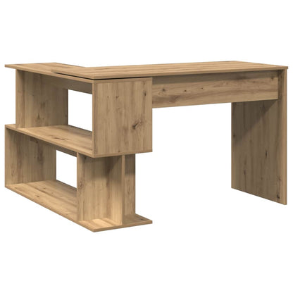 Corner desk 200.5x50x76 cm processed wood artisanal oak color