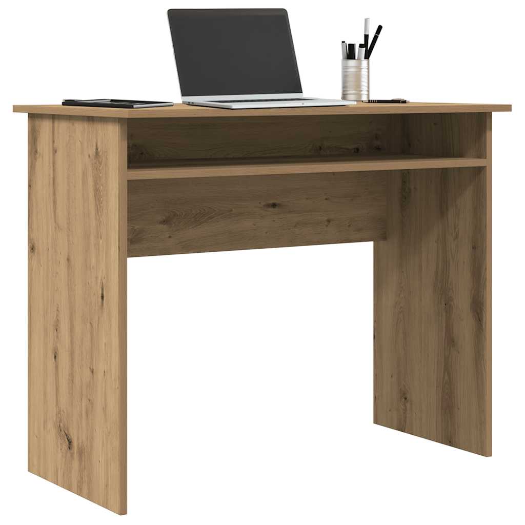 Desk 90x50x74 cm processed wood artisanal oak color