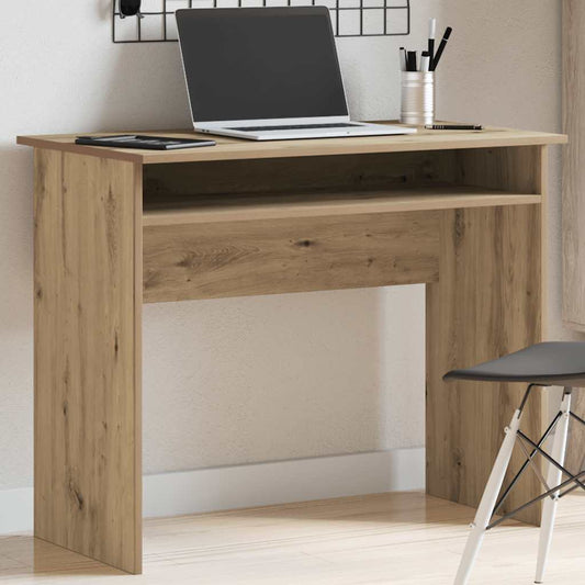 Desk 90x50x74 cm processed wood artisanal oak color