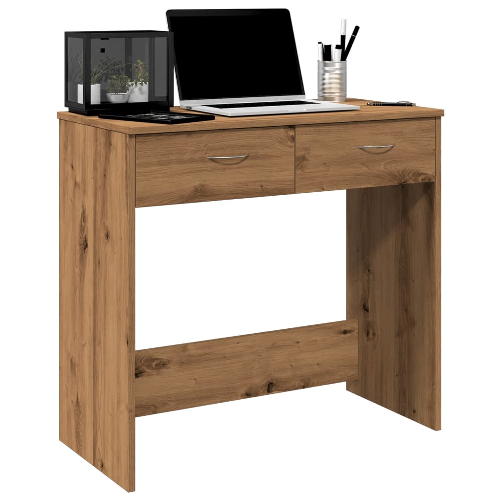 Desk 80x40x75 cm processed wood artisanal oak color
