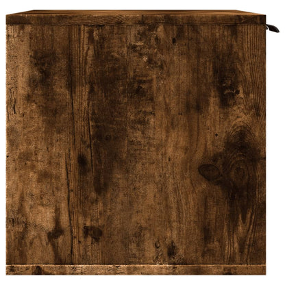 Kattenbakkast 60x40x40 cm bewerkt hout gerookt eikenkleurig