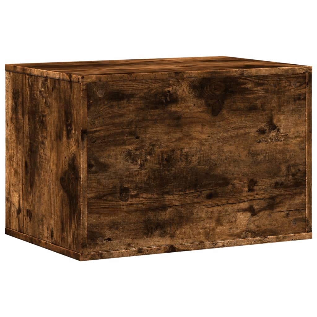 Kattenbakkast 60x40x40 cm bewerkt hout gerookt eikenkleurig