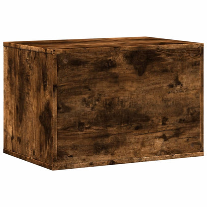 Kattenbakkast 60x40x40 cm bewerkt hout gerookt eikenkleurig