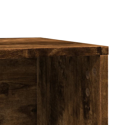 Kattenbakkast 60x40x40 cm bewerkt hout gerookt eikenkleurig