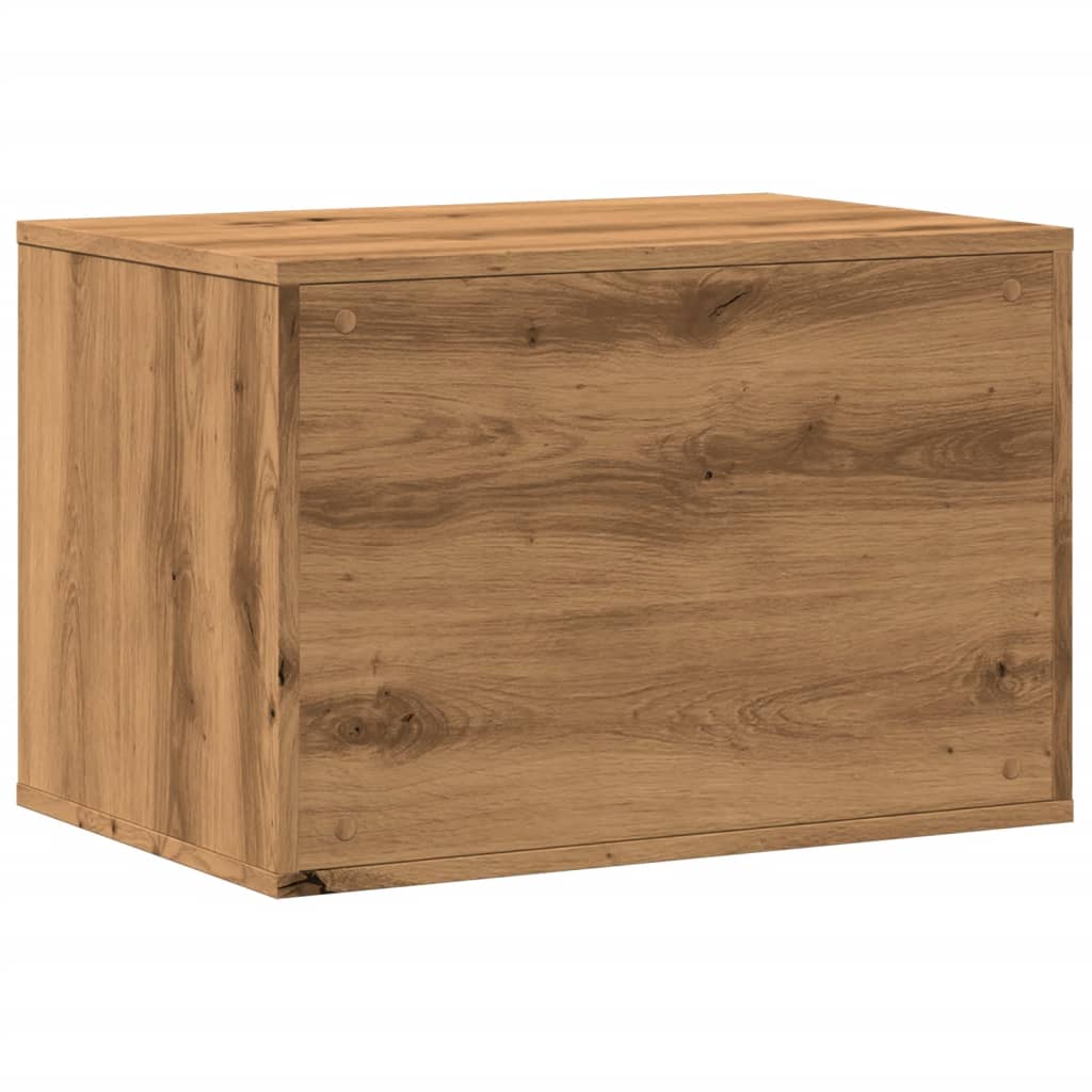 Kattenbakkast 60x40x40 cm bewerkt hout artisanaal eikenkleurig