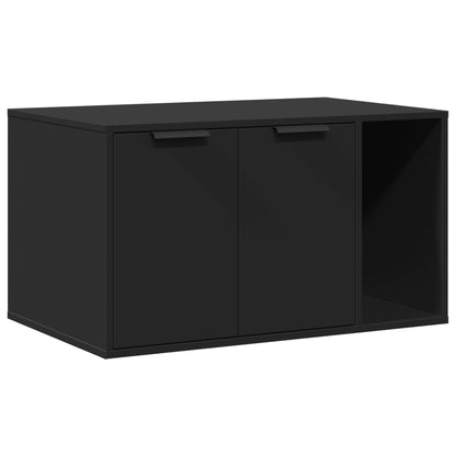 Cat litter box 80x50x45 cm processed wood black