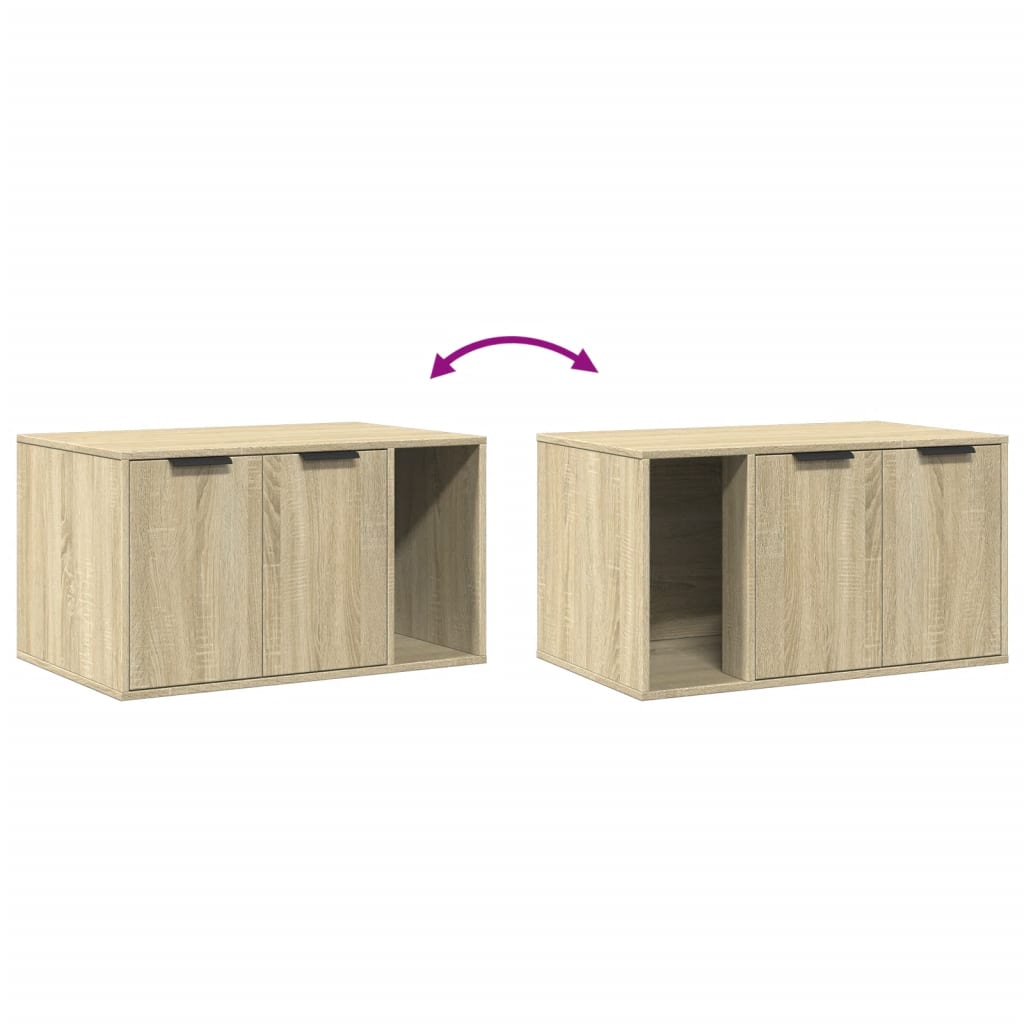 Cat litter box 80x50x45 cm processed wood sonoma oak color