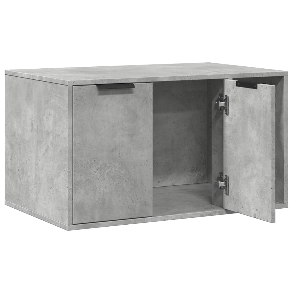 Cat litter box 80x50x45 cm processed wood concrete gray