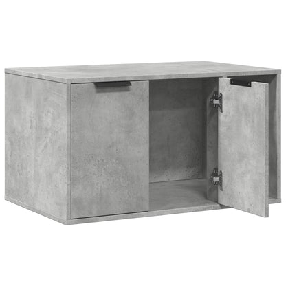 Cat litter box 80x50x45 cm processed wood concrete gray