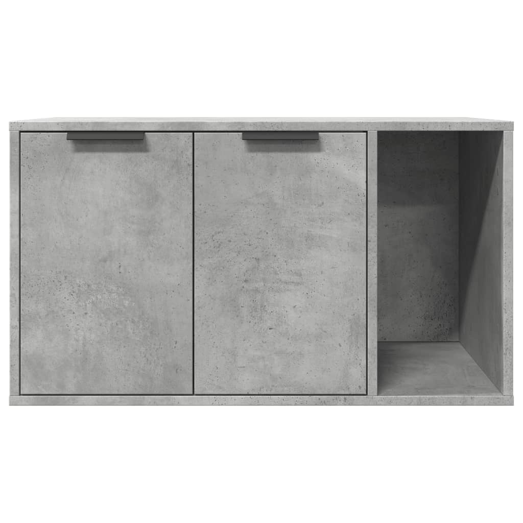 Cat litter box 80x50x45 cm processed wood concrete gray