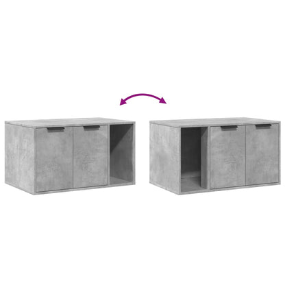 Cat litter box 80x50x45 cm processed wood concrete gray