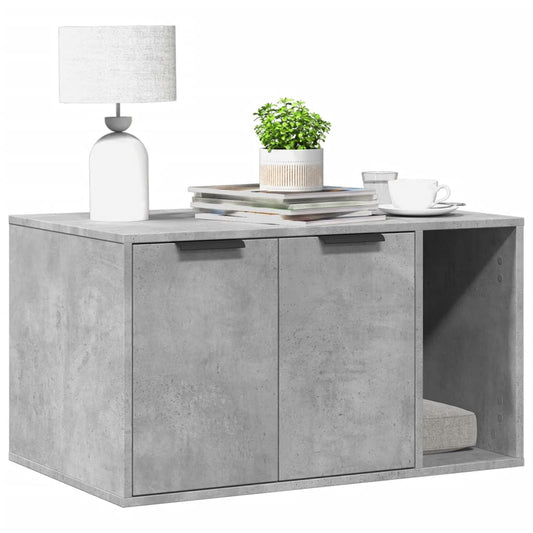 Cat litter box 80x50x45 cm processed wood concrete gray