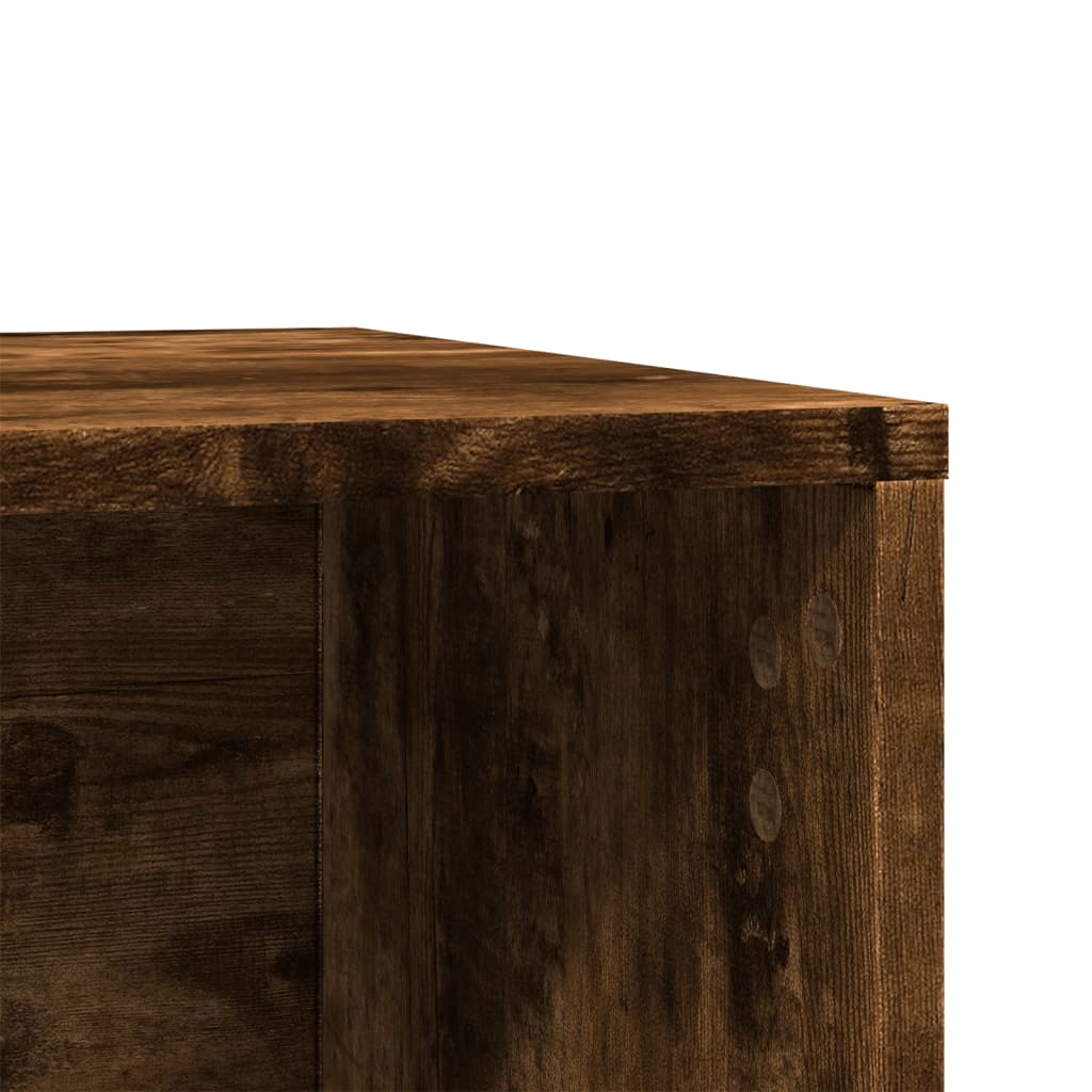 Kattenbakkast 80x50x45 cm bewerkt hout gerookt eikenkleurig