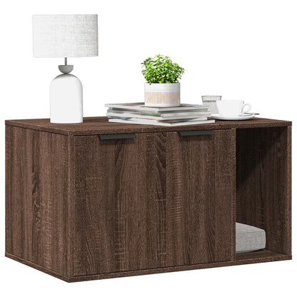 Kattenbakkast 80x50x45 cm bewerkt hout bruin eikenkleurig