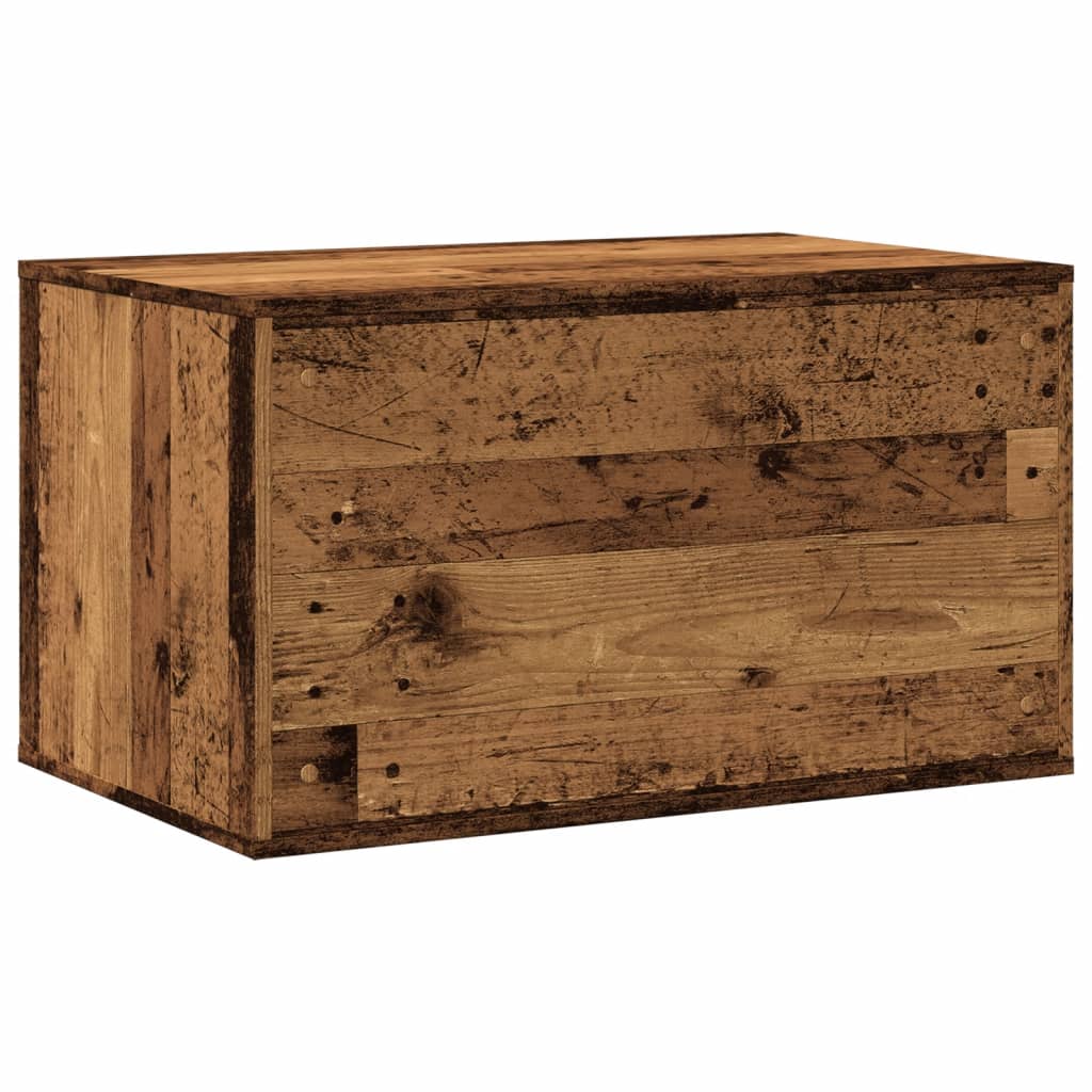 Kattenbakkast 80x50x45 cm bewerkt hout oud houtkleurig