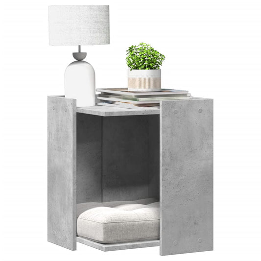 Cat litter box 42x42x51 cm processed wood concrete gray