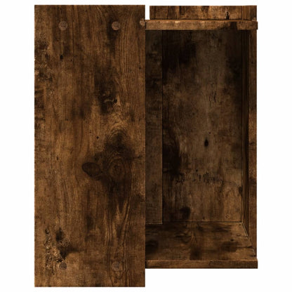 Cat litter box 42x42x51 cm processed wood smoked oak color