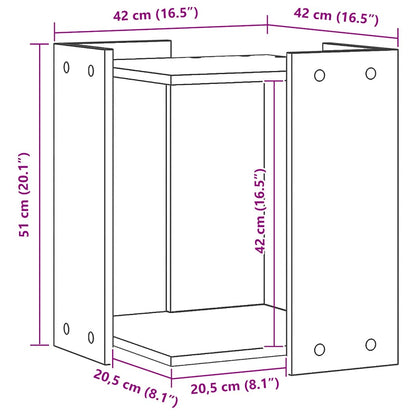 Kattenbakkast 42x42x51 cm bewerkt hout artisanaal eikenkleurig