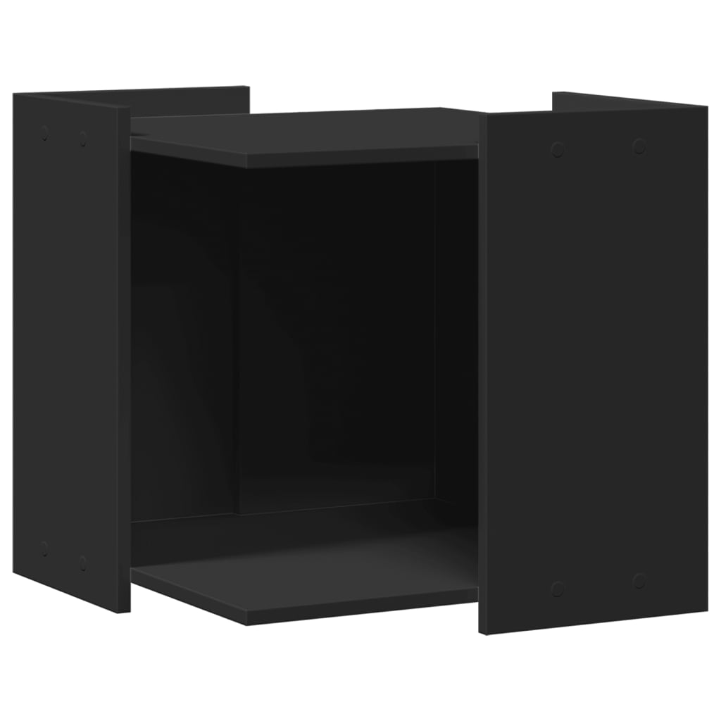 Cat litter box 53x53x51 cm processed wood black