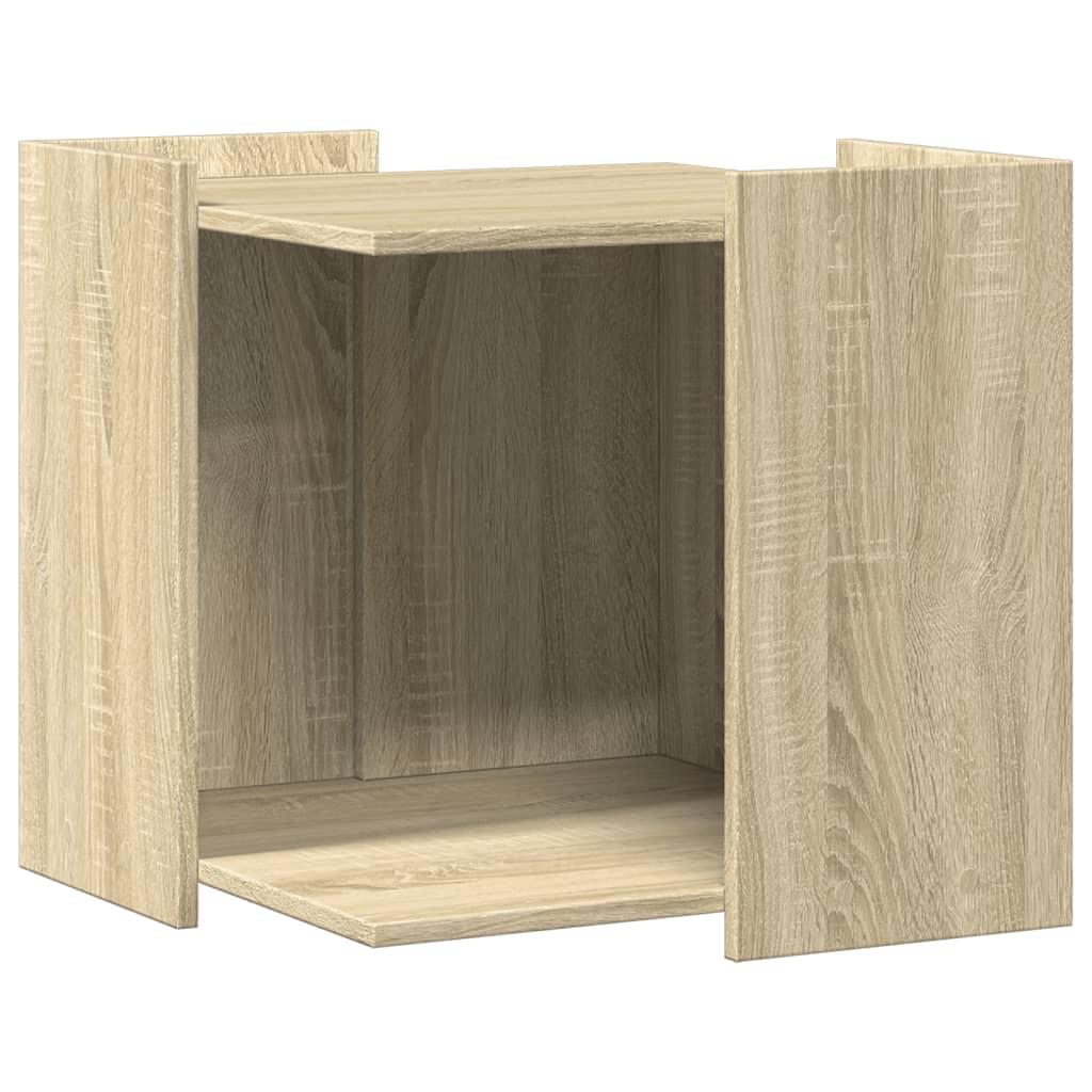 Cat litter box 53x53x51 cm processed wood sonoma oak color