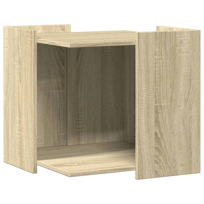 Cat litter box 53x53x51 cm processed wood sonoma oak color