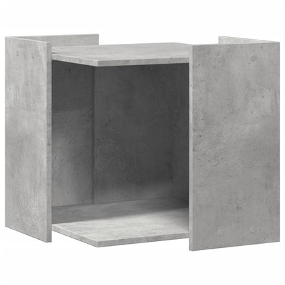 Cat litter box 53x53x51 cm processed wood concrete gray