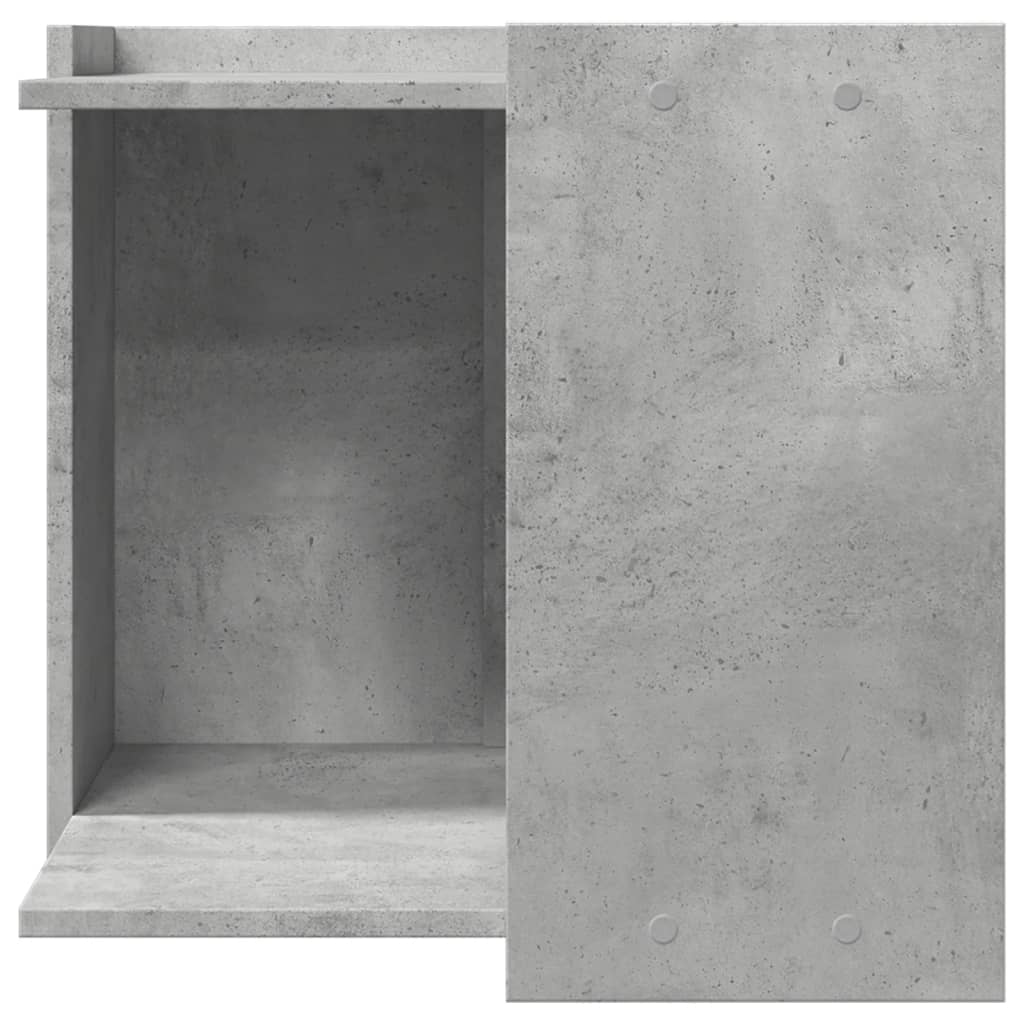 Cat litter box 53x53x51 cm processed wood concrete gray
