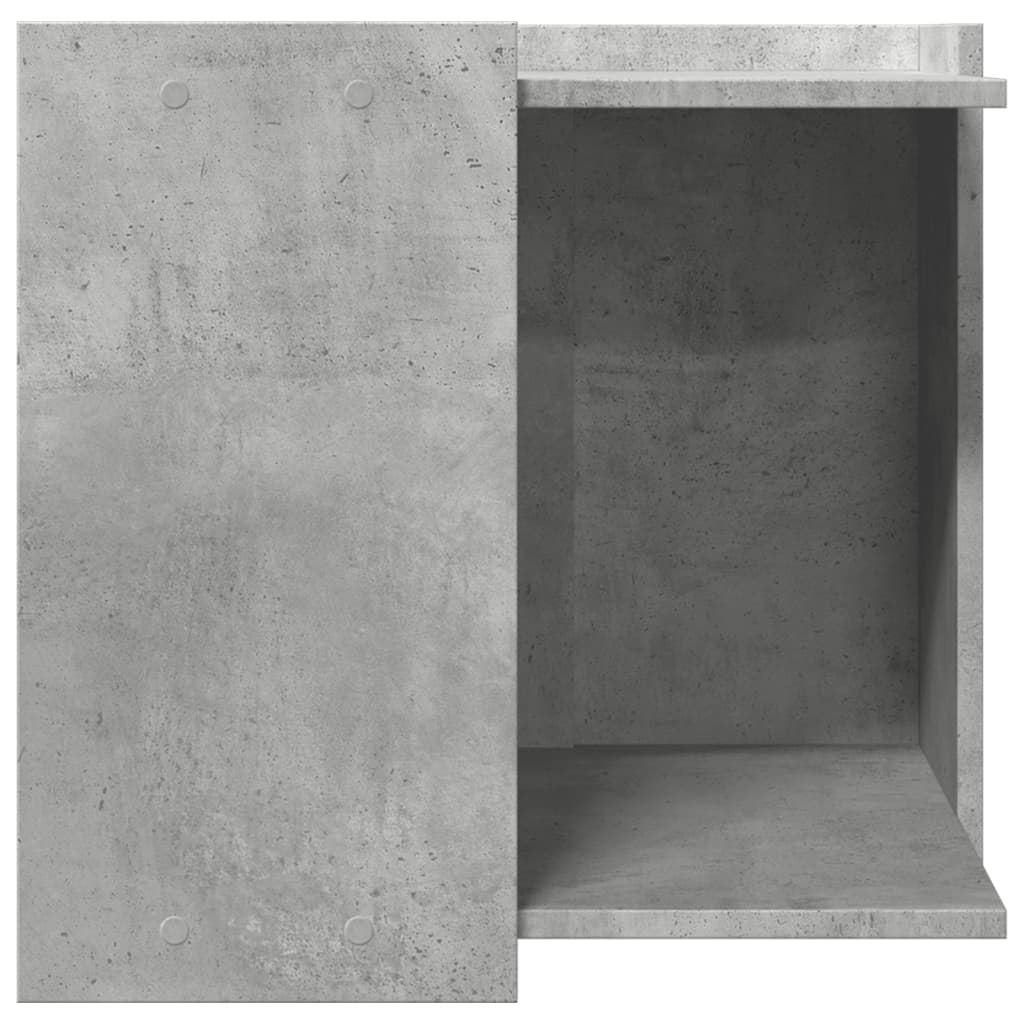 Cat litter box 53x53x51 cm processed wood concrete gray