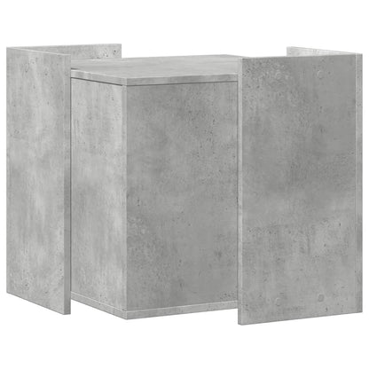 Cat litter box 53x53x51 cm processed wood concrete gray