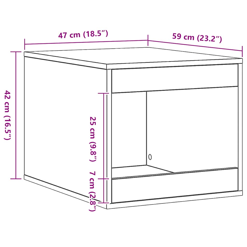 Kattenbakkast 47x59x42 cm bewerkt hout artisanaal eikenkleurig