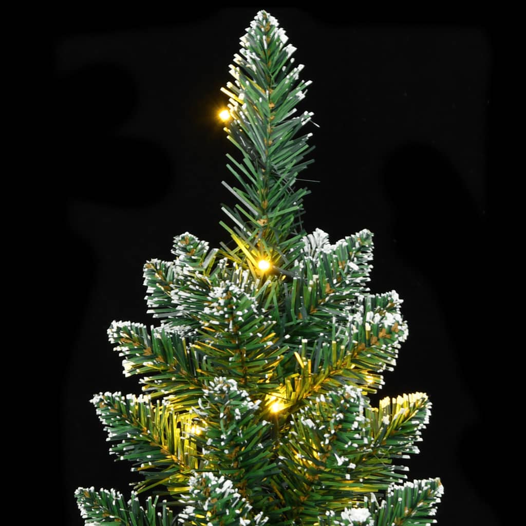 Narrow artificial Christmas tree with 300 LEDs 180 cm