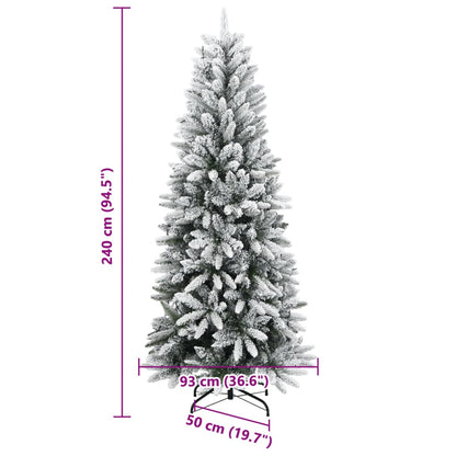 Artificial Christmas tree with 300 LEDs and snow 240 cm