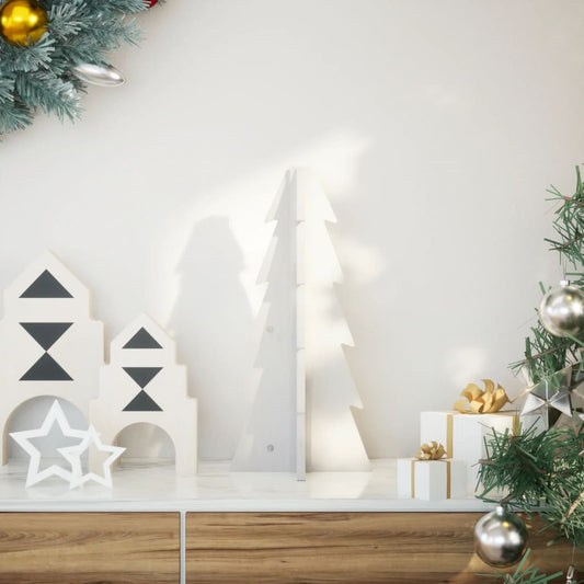 Christmas decoration Christmas tree 49 cm solid pine wood white