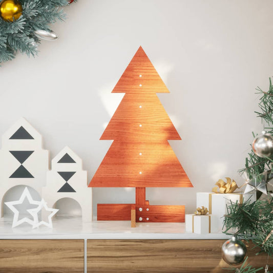Christmas decoration Christmas tree 60 cm solid pine wood wax brown