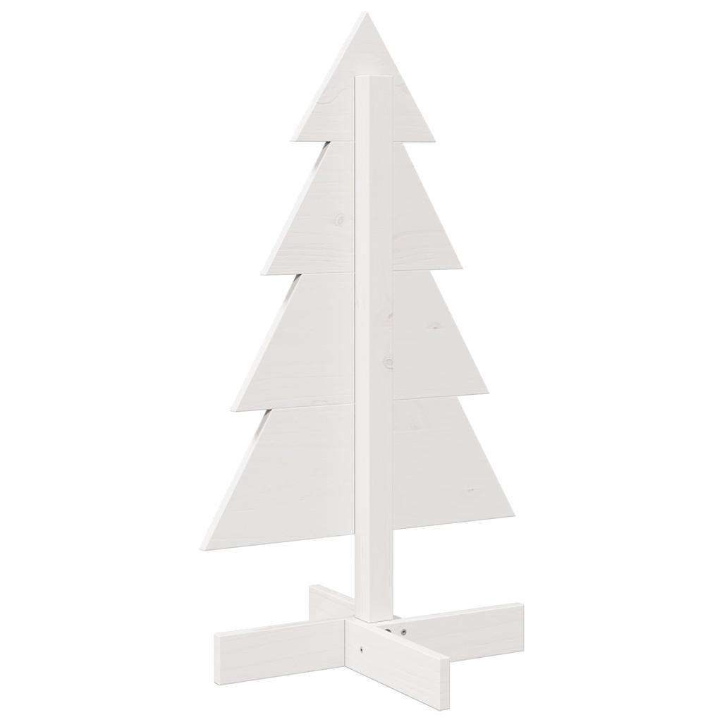 Christmas decoration Christmas tree 80 cm solid pine wood white