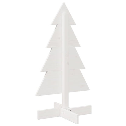 Christmas decoration Christmas tree 80 cm solid pine wood white