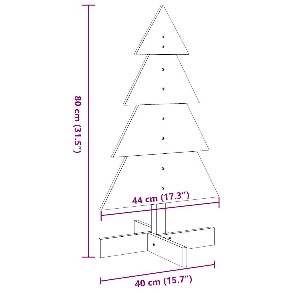 Christmas decoration Christmas tree 80 cm solid pine wood white