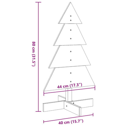 Christmas decoration Christmas tree 80 cm solid pine wood white