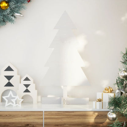 Christmas decoration Christmas tree 80 cm solid pine wood white