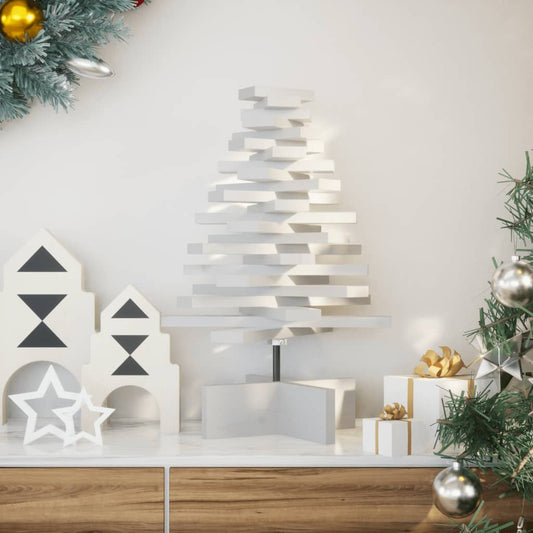 Christmas decoration Christmas tree 60 cm solid pine wood white