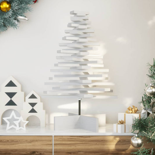 Christmas decoration Christmas tree 80 cm solid pine wood white