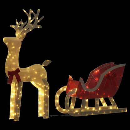 Christmas decoration reindeer and sleigh 100 LEDs warm white