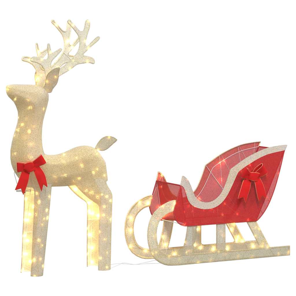 Christmas decoration reindeer and sleigh 100 LEDs warm white