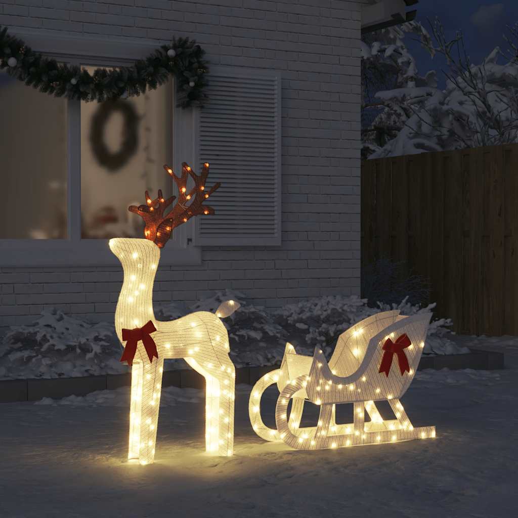 Christmas decoration reindeer and sleigh 100 LEDs cold white
