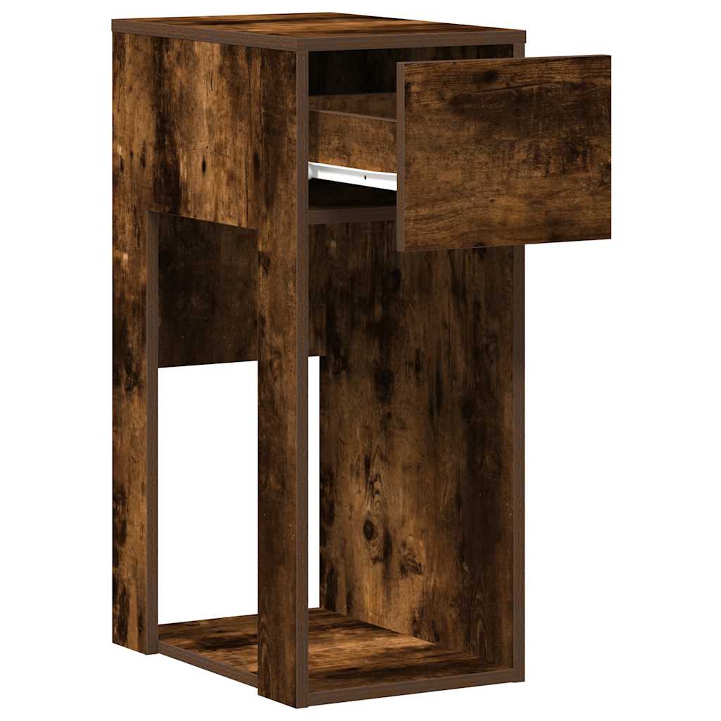 Computer tower stand with drawer 30x44x74 cm smoked oak color