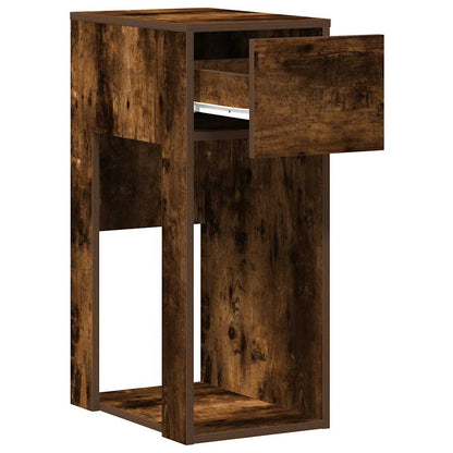 Computer tower stand with drawer 30x44x74 cm smoked oak color