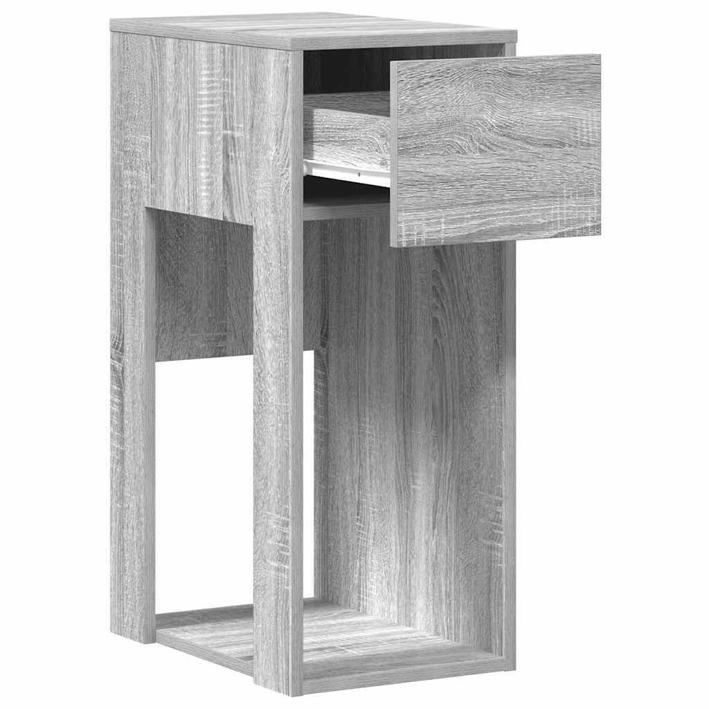 Computer tower stand with drawer 30x44x74 cm gray sonoma oak