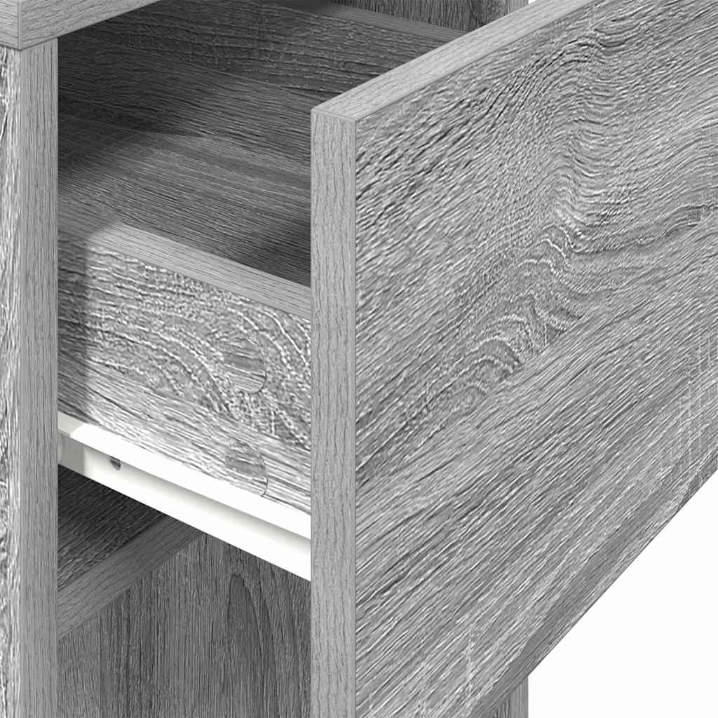 Computer tower stand with drawer 30x44x74 cm gray sonoma oak