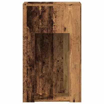 Computer tower stand with drawer 30x44x74 cm old wood color